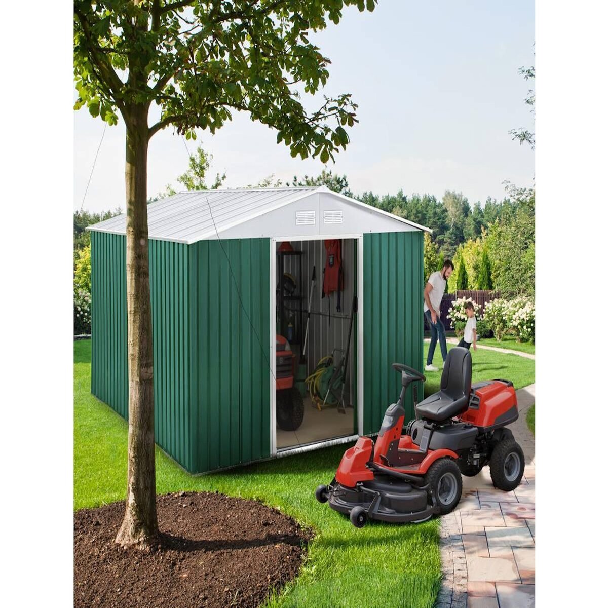 Habitat et Jardin Abri de jardin métal  Rosas  - 7,06 M² - Vert