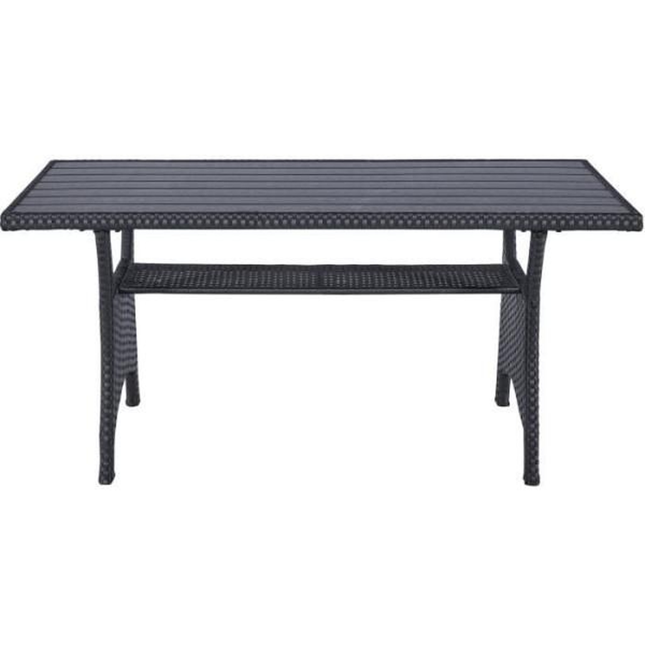 Voir la diapositive 6 : MARKET24 Salon de jardin KAPAS - 5 personnes - Acier et résine tressée - Noir