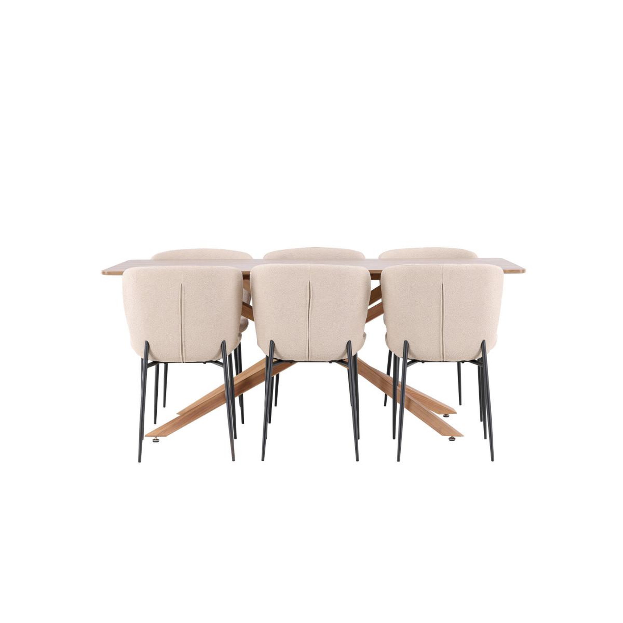 Voir la diapositive 6 : Paris Prix Ensemble table à manger & 6 chaises  piazza & modesto  180cm naturel & beige