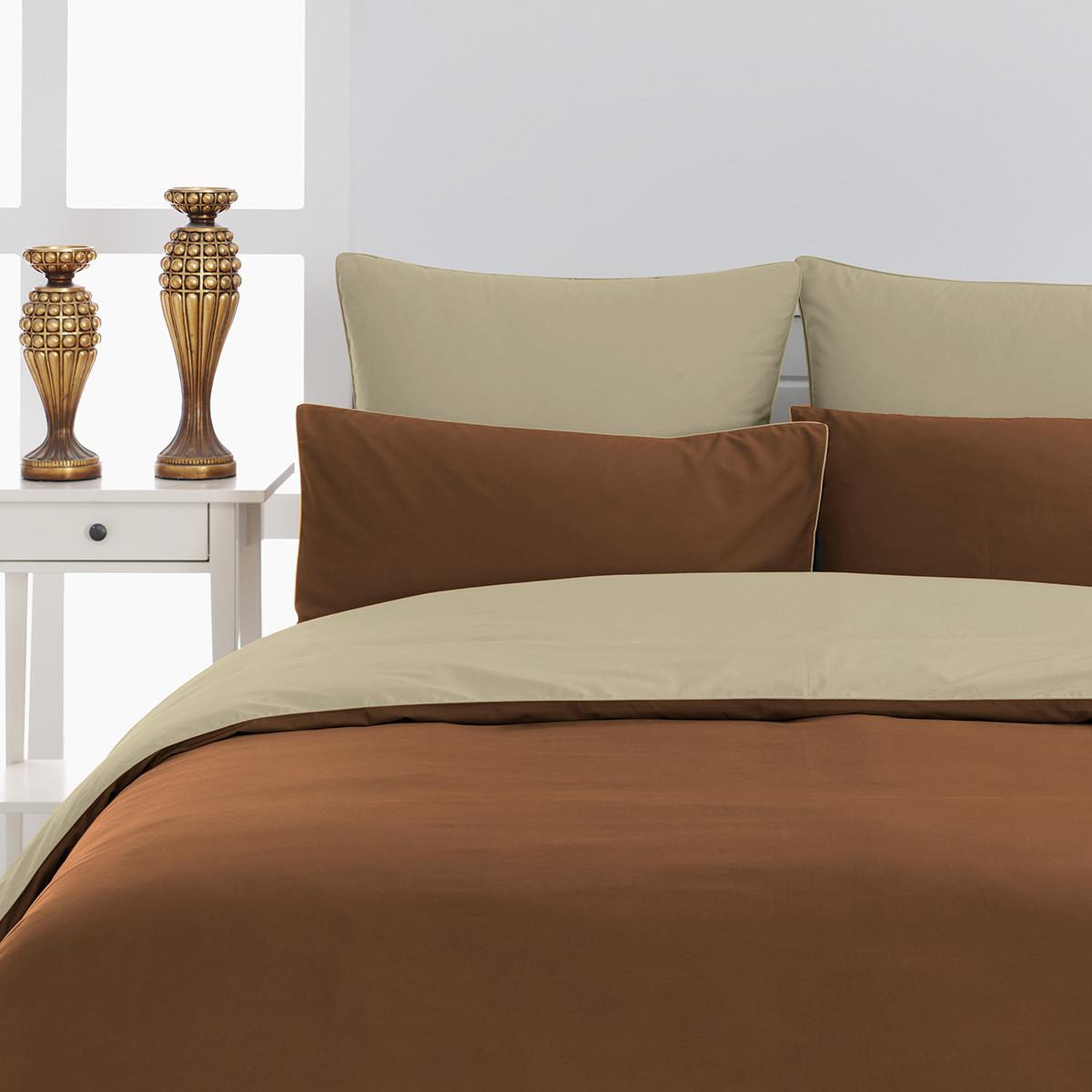 Voir la diapositive 1 : Sensei Maison Housse de couette bicolore en percale coton DOZMARY