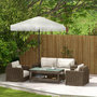 Voir la diapositive 2 : OUTSUNNY Parasol inclinable de jardin Ø 225 cm style bohème à franges crème