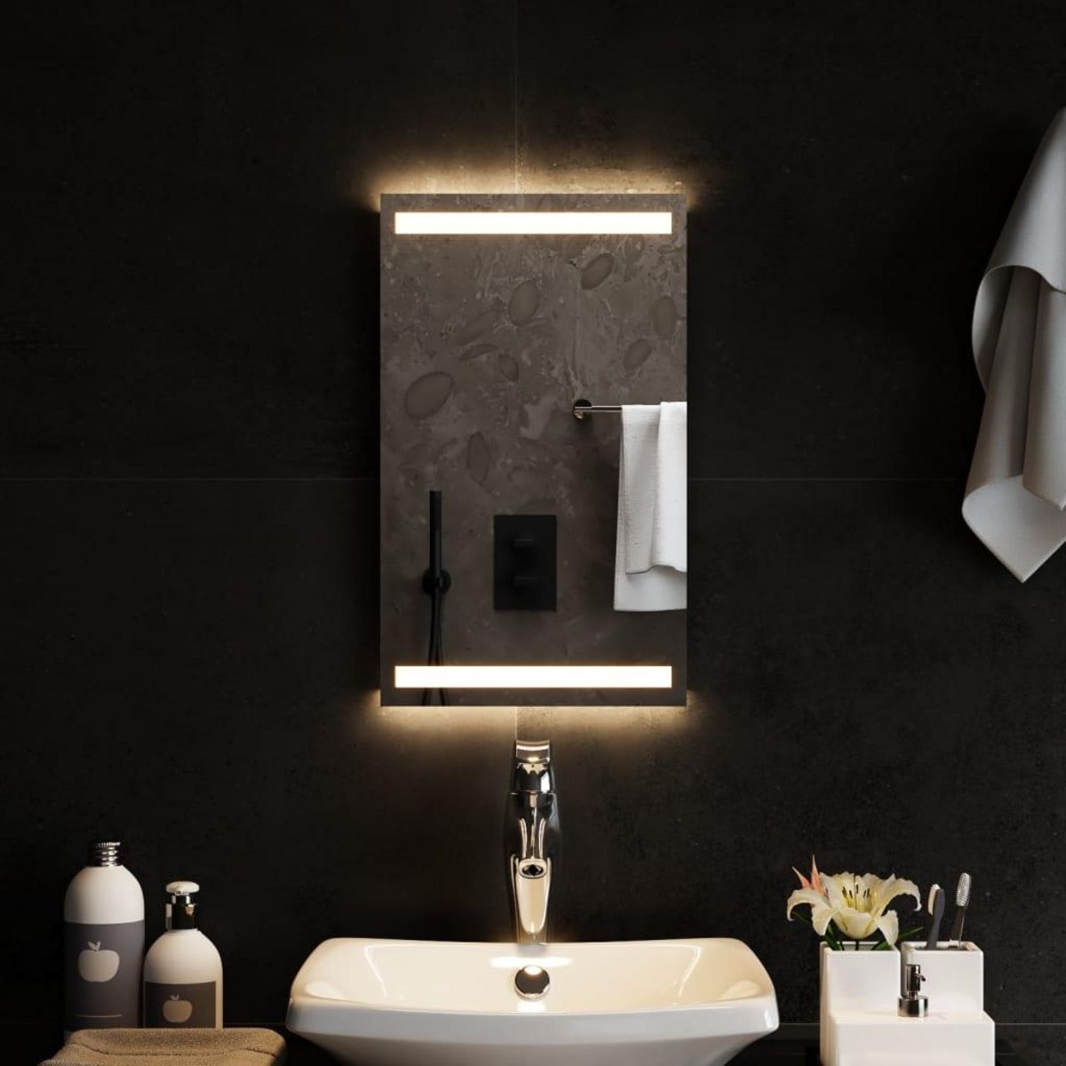 VIDAXL Miroir de salle de bain a LED 30x50 cm
