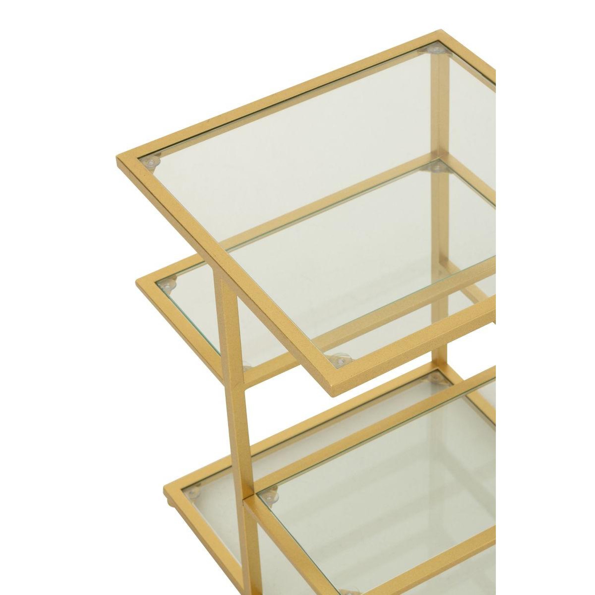 Voir la diapositive 6 : J-LINE Table d'appoint en verre  thaddeus  51cm doré