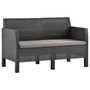Voir la diapositive 3 : VIDAXL Salon de jardin 4 pcs avec coussins PP Rotin Anthracite