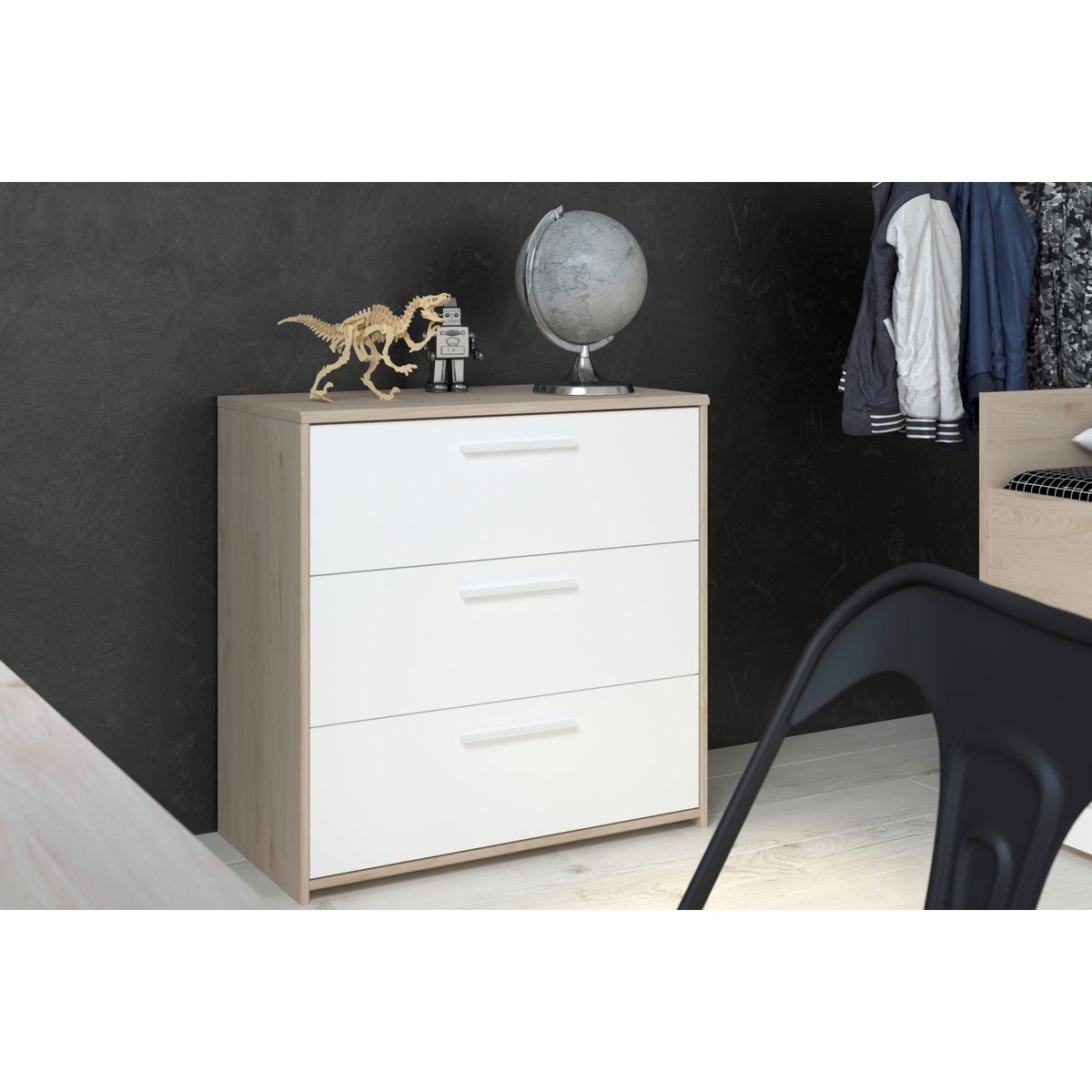 Commode 3 tiroirs L80cm NORWAY