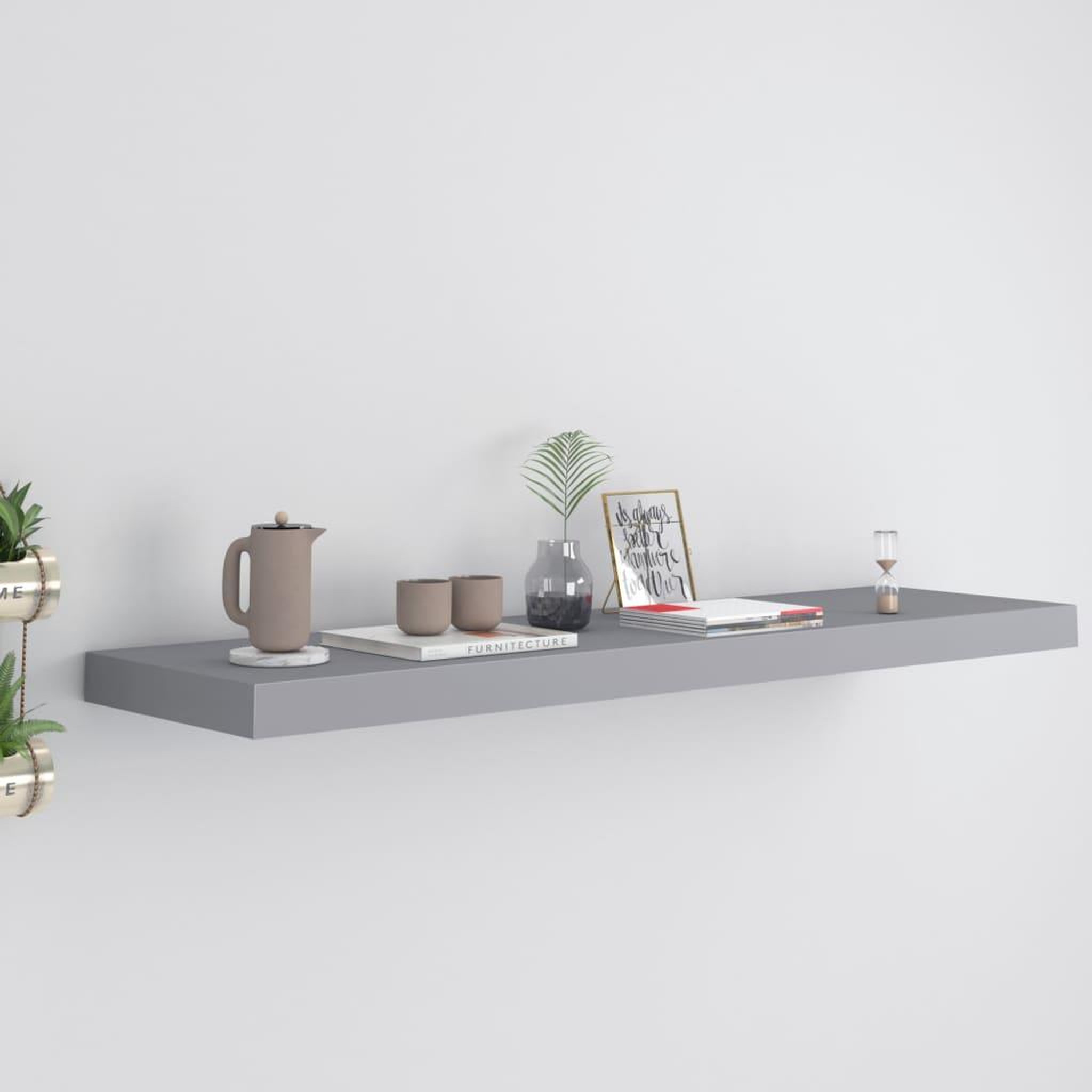 Voir la diapositive 1 : VIDAXL Etagere murale flottante gris 90x23,5x3,8 cm MDF