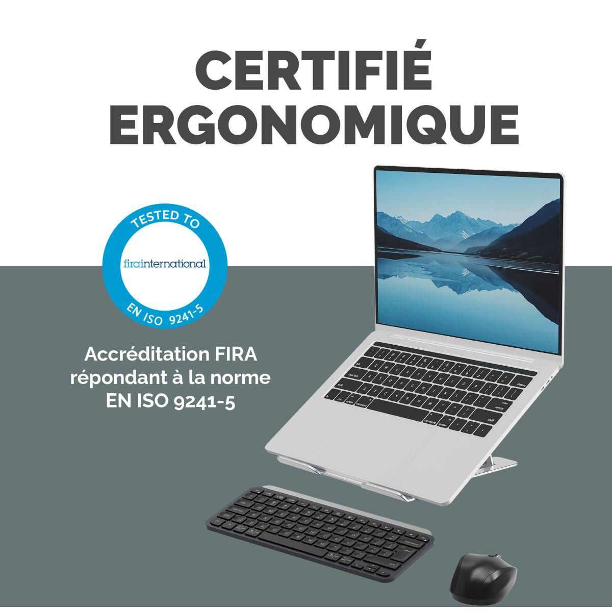 Fellowes SUPPORT PC Portable ergonomique ALUMIA