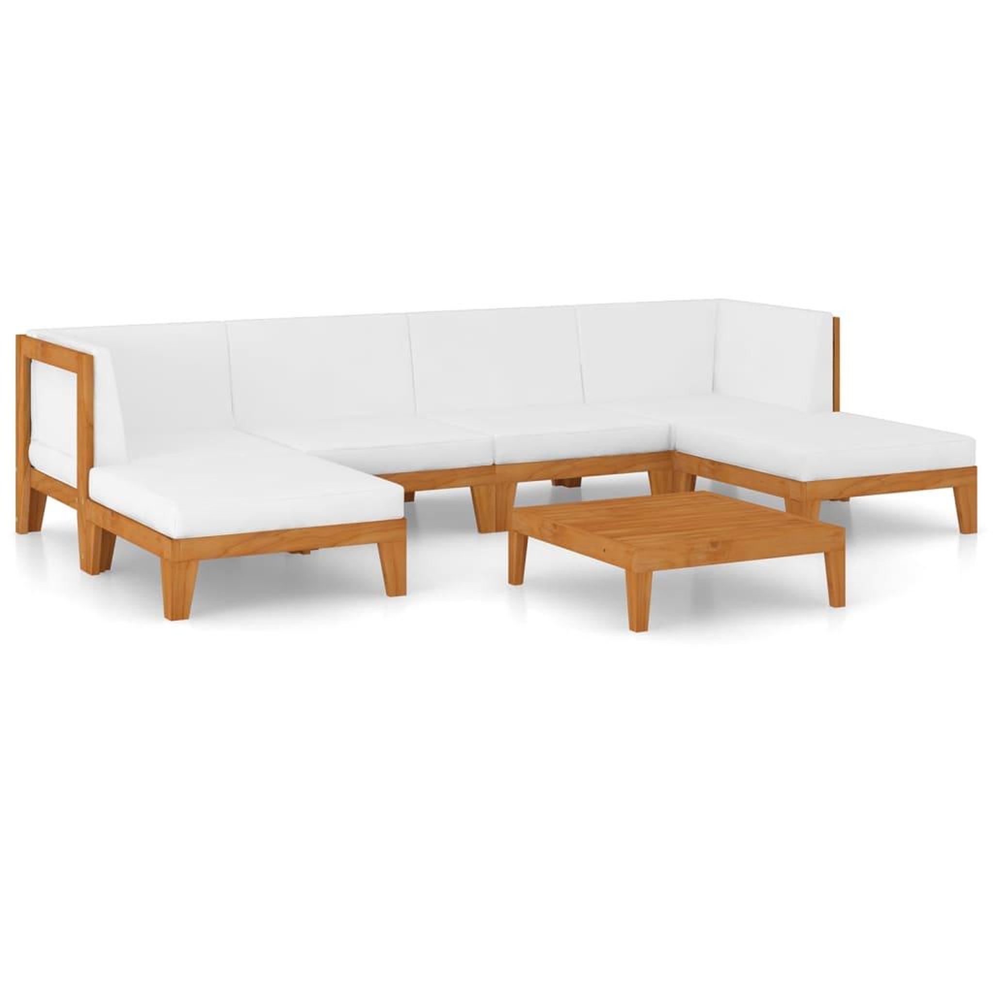 Voir la diapositive 2 : VIDAXL Salon de jardin 7 pcs avec coussins Bois d'acacia solide