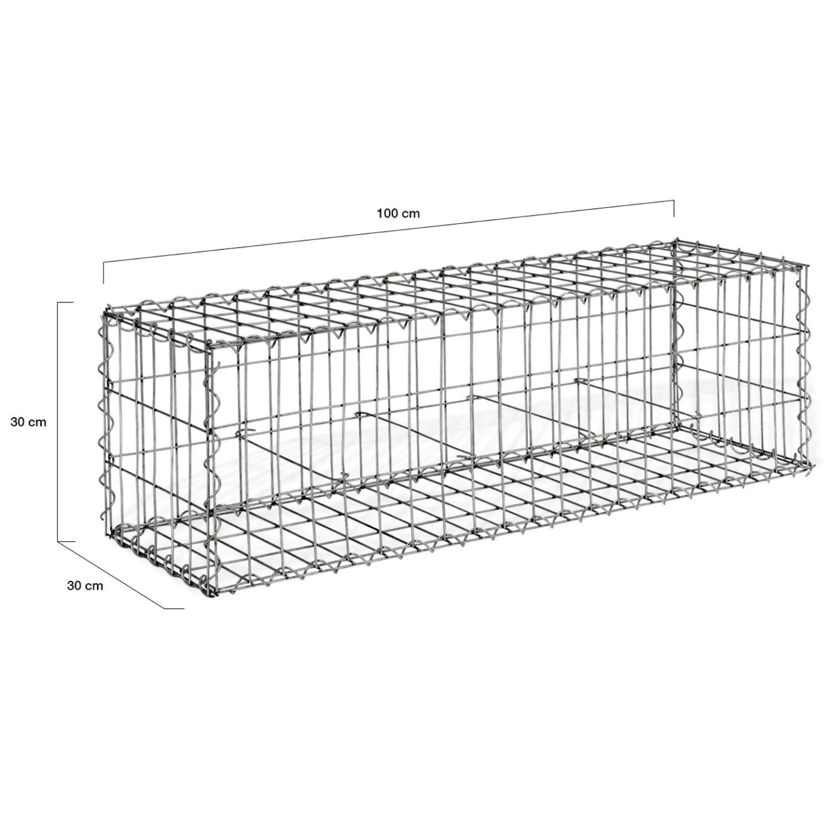 ID MARKET Lot de 2 gabions pour pierre 100 x 30 x 30 cm