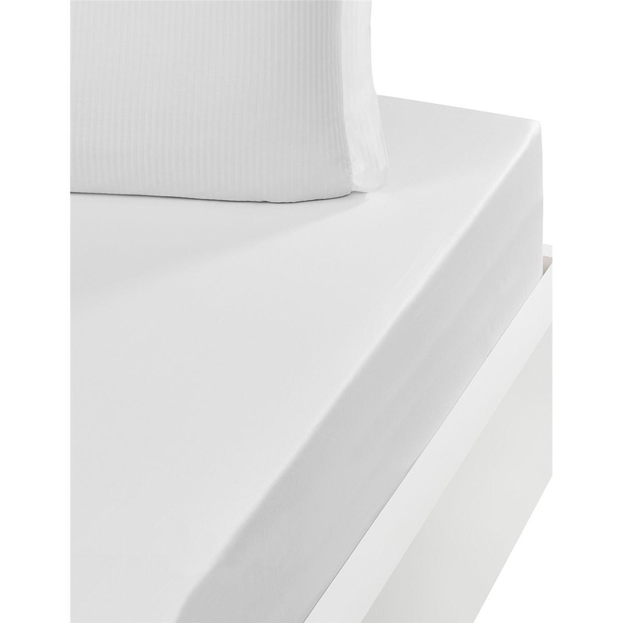 Voir la diapositive 1 : Sensei Maison Drap housse uni satin de coton bonnet 40 cm VERSALUXE PLUS