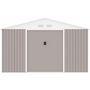 Voir la diapositive 3 : MARKET24 SATURNE Abri de jardin en métal 15,16 m² - 340 x 446 x 210 - Kit d'ancrage inclus, 2 portes coulissantes - Taupe
