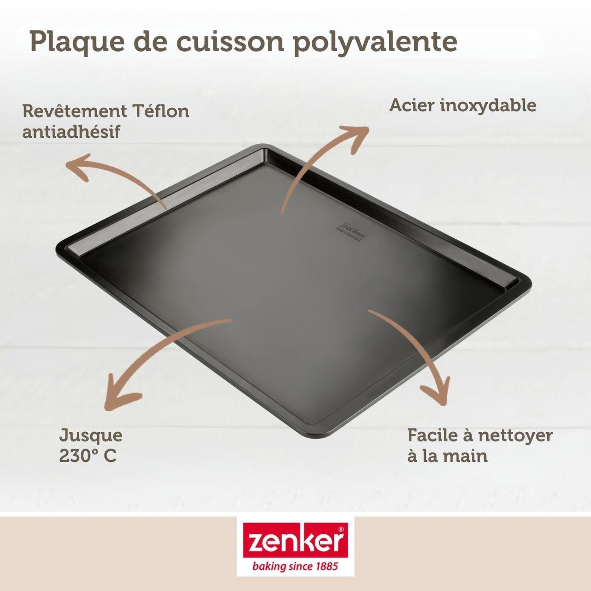 Voir la diapositive 5 : ZENKER Plaque de cuisson four 42 x 32 cm zenker black metallic