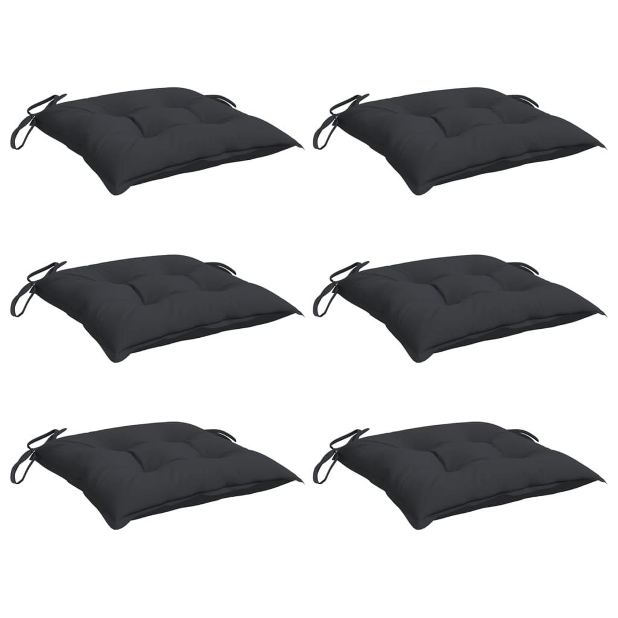 Voir la diapositive 3 : VIDAXL Coussins de chaise lot de 6 noir 40x40x7 cm tissu oxford