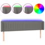 Voir la diapositive 2 : VIDAXL Tete de lit a LED Gris fonce 163x16x78/88 cm Tissu