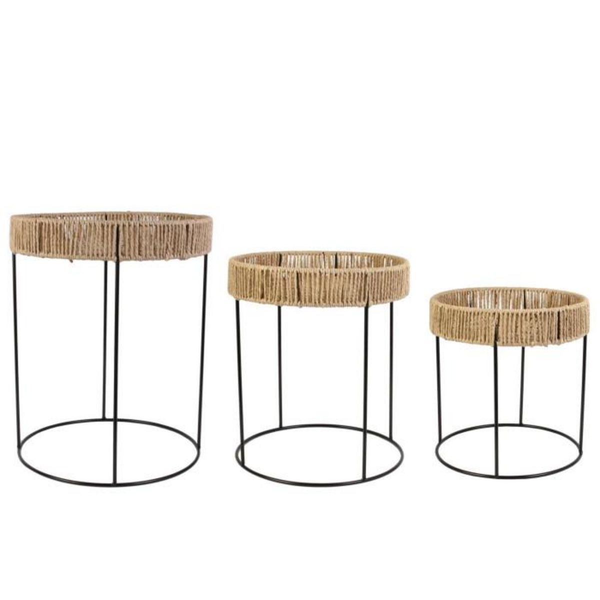 Paris Prix Lot de 3 Tables d'Appoint Gigognes  Lagoon  40cm Naturel