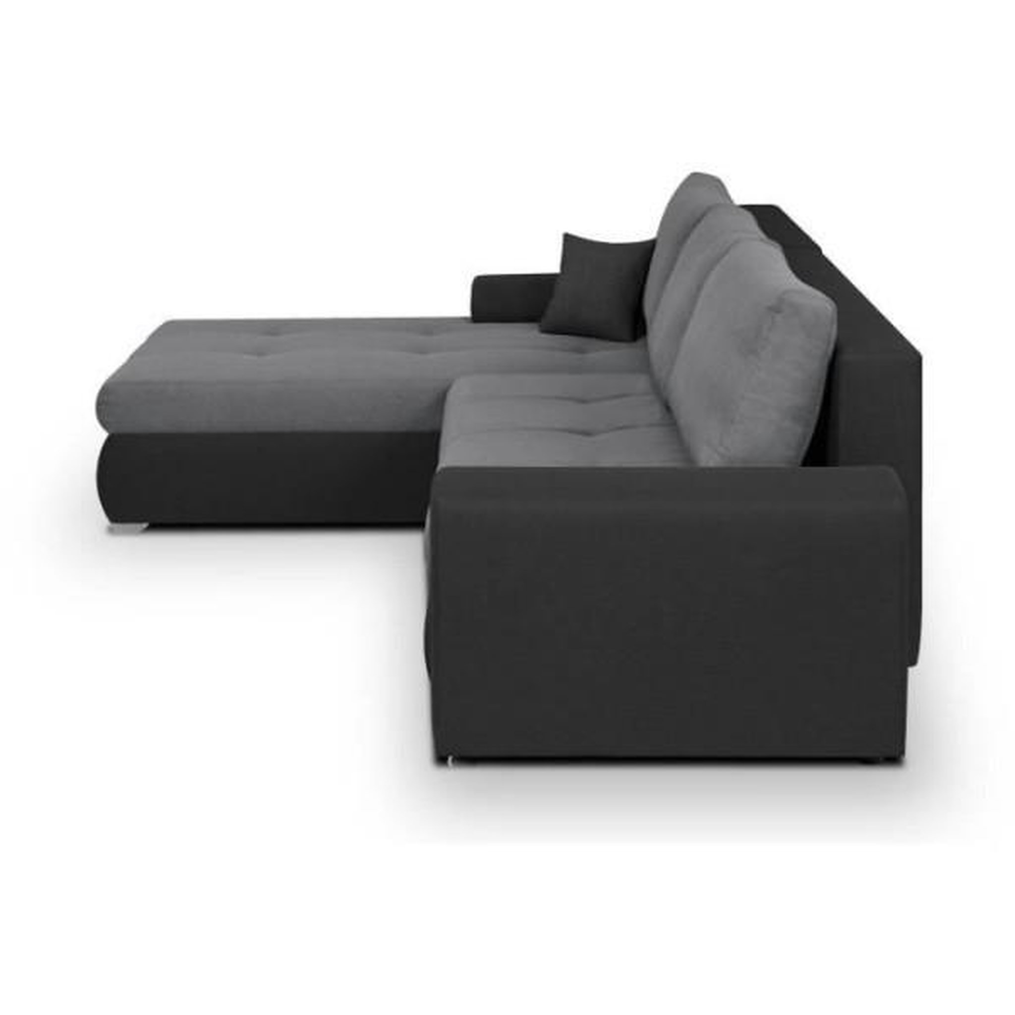 Voir la diapositive 6 : MARKET24 Canapé d'angle convertible et réversible 5 places INDIAN - Tissu gris clair et anthracite