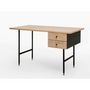 Voir la diapositive 2 : Paris Prix Bureau Design 2 Tiroirs  Jugend  130cm Chêne