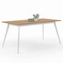 Voir la diapositive 5 : ID MARKET Table scandinave extensible rectangle INGA 6-10 personnes plateau bois pieds blancs 160-200 cm