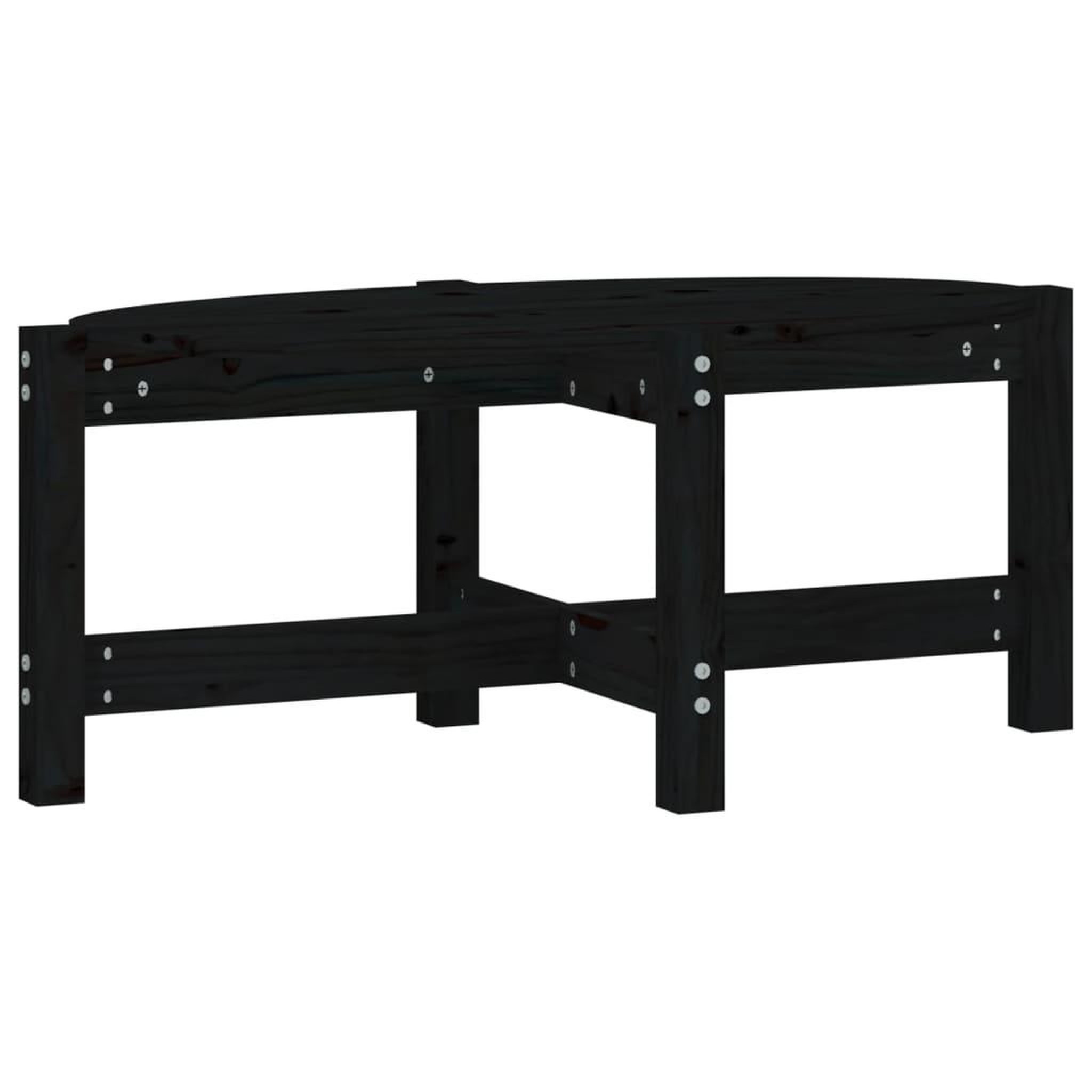 Voir la diapositive 2 : VIDAXL Table basse Noir 87x48x35 cm Bois massif de pin