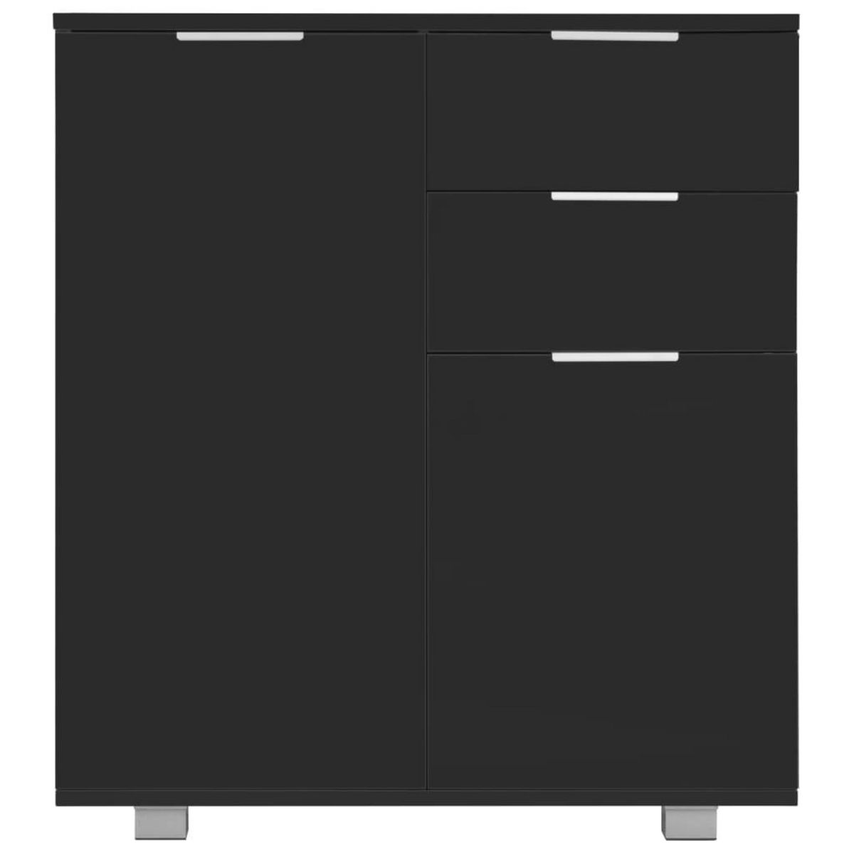 VIDAXL Buffet Noir brillant 71x35x80 cm Bois d'ingenierie