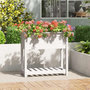 Voir la diapositive 1 : VIDAXL Jardiniere avec etagere Blanc 82,5x34,5x81cm Bois massif de pin