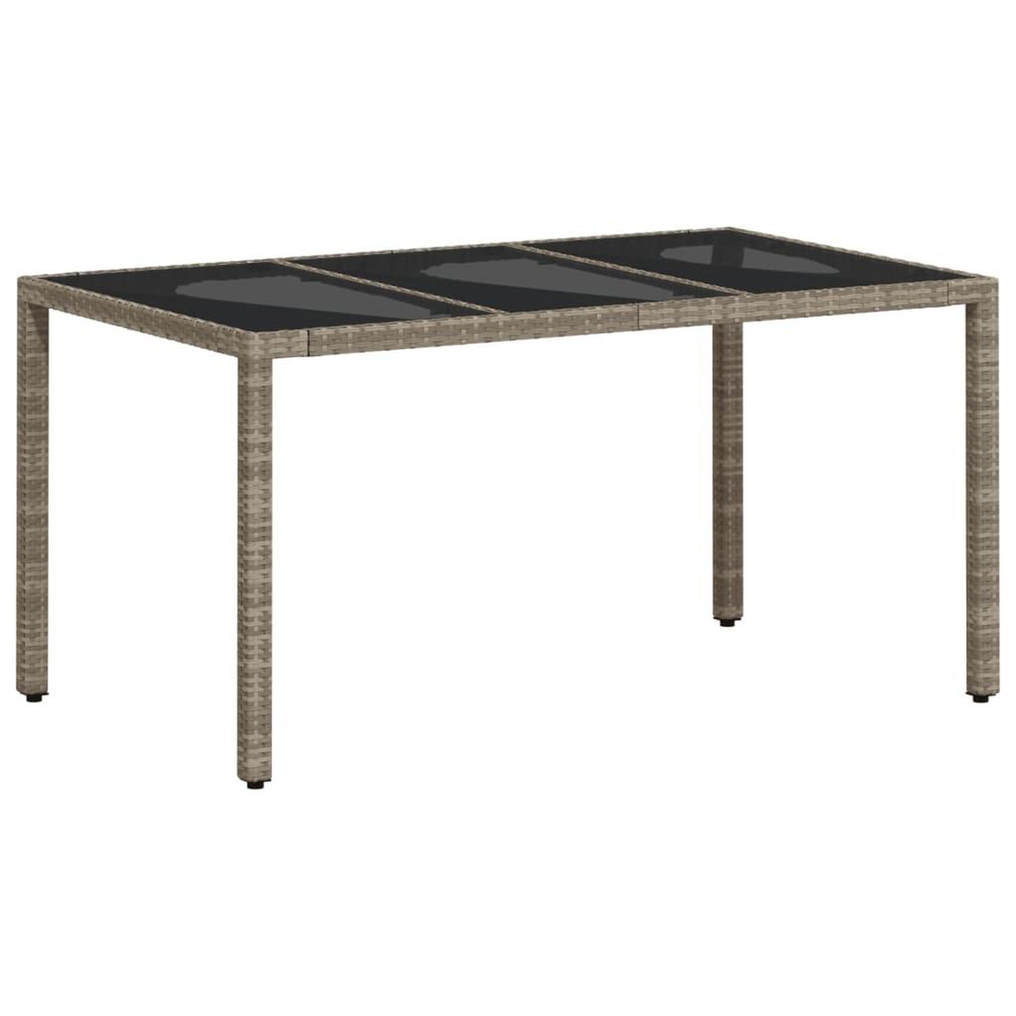 Voir la diapositive 2 : VIDAXL Table de jardin dessus en verre gris clair resine tressee
