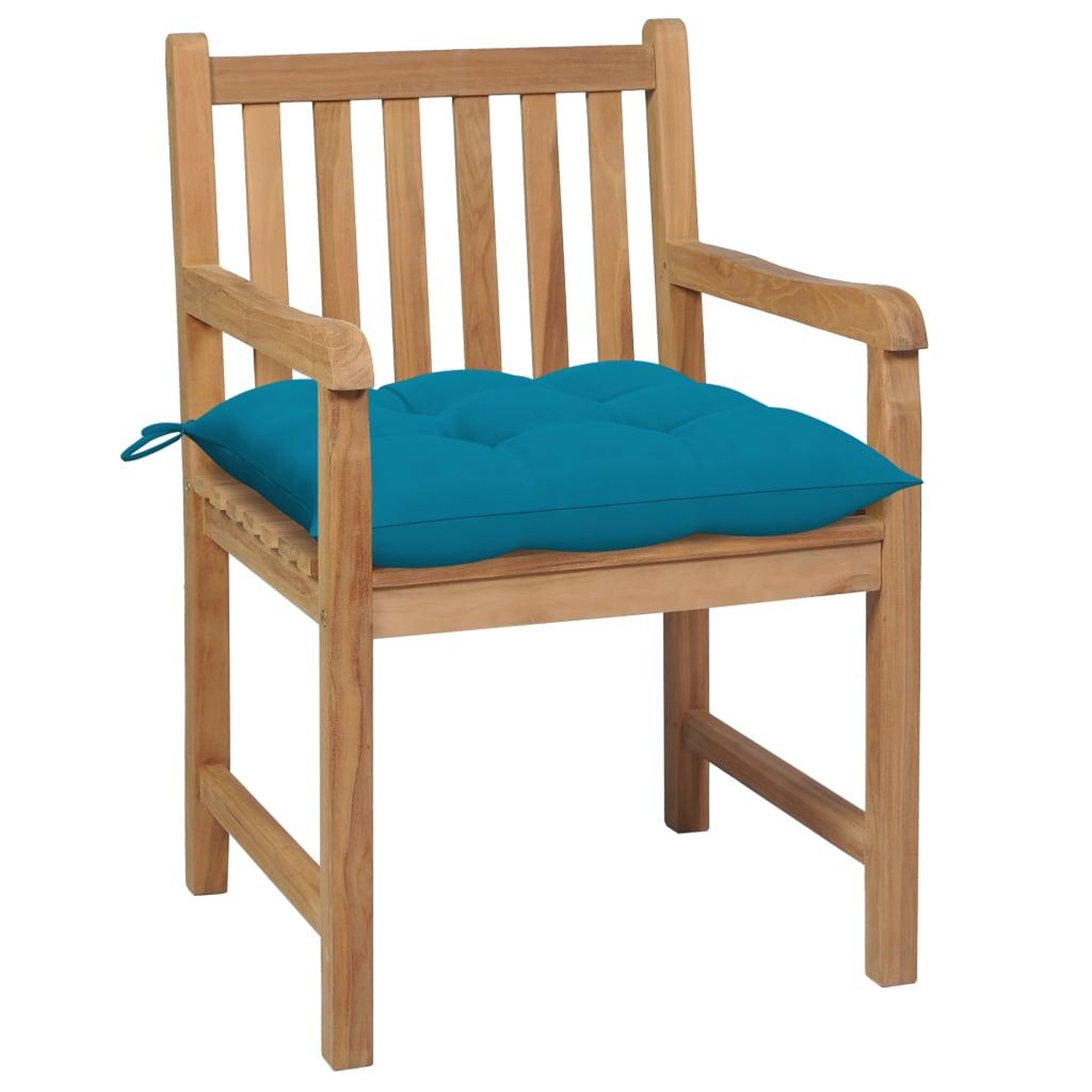 Voir la diapositive 2 : VIDAXL Chaises de jardin lot de 2 et coussins bleu clair Bois de teck