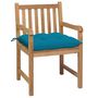 Voir la diapositive 2 : VIDAXL Chaises de jardin lot de 2 et coussins bleu clair Bois de teck