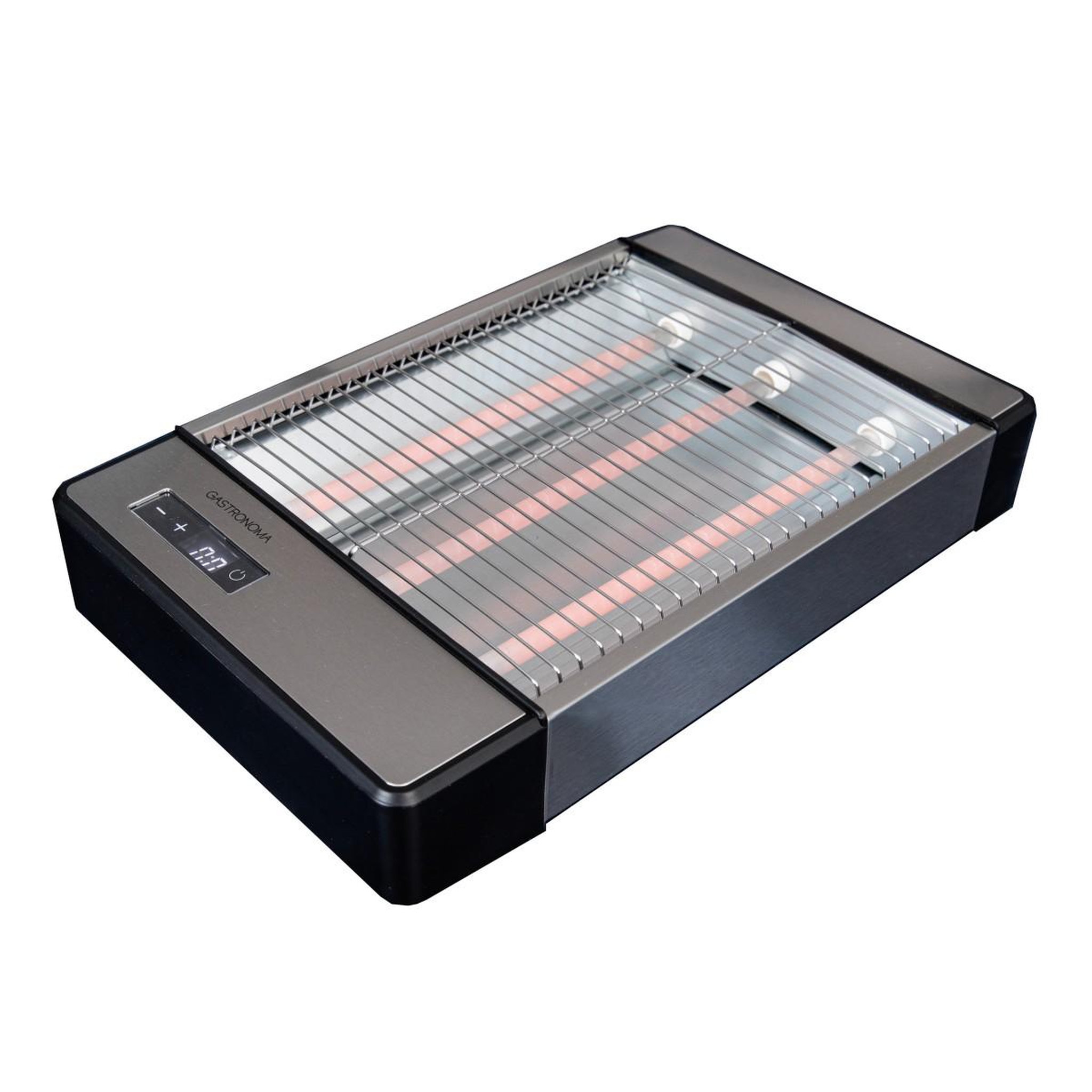 Voir la diapositive 2 : GASTRONOMA Grille-pain plat 920w inox 24x19 cm, toaster 6 niveaux de brunissage, minuteur, tiroir à miettes amovible gastronoma