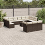 Voir la diapositive 1 : VIDAXL Salon de jardin avec coussins 14 pcs marron resine tressee