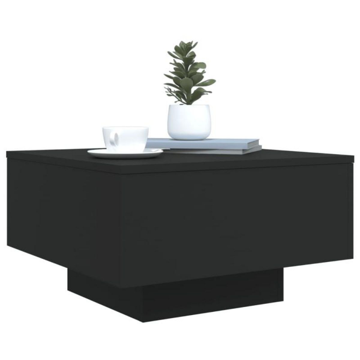 VIDAXL Table basse avec lumières LED noir 55x55x31 cm