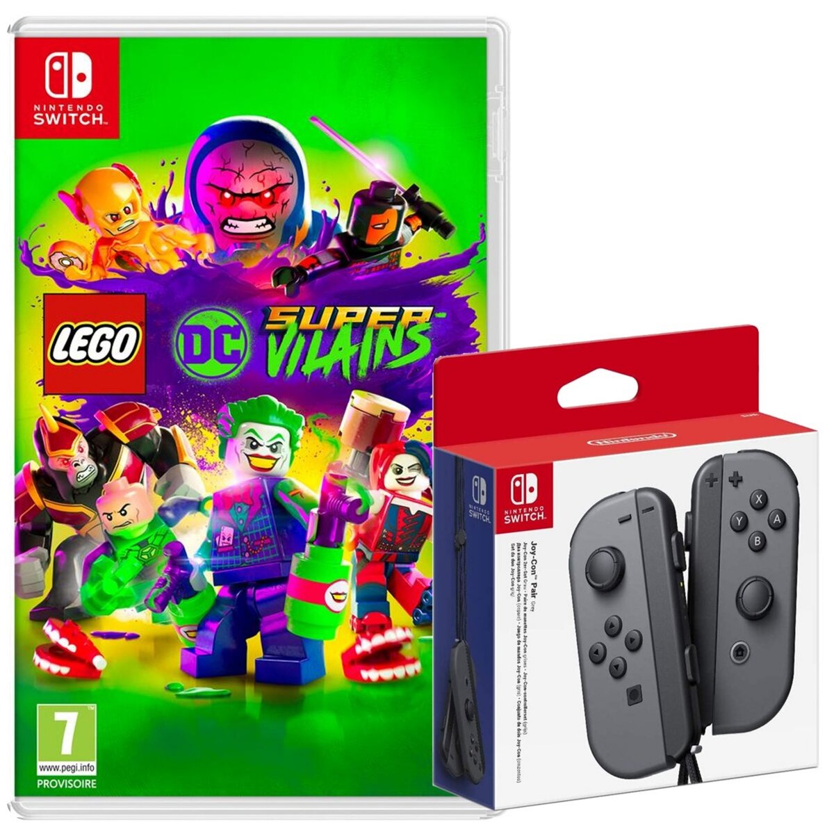 Manette Joy-Con Gris Nintendo Switch + Lego DC Super Vilains