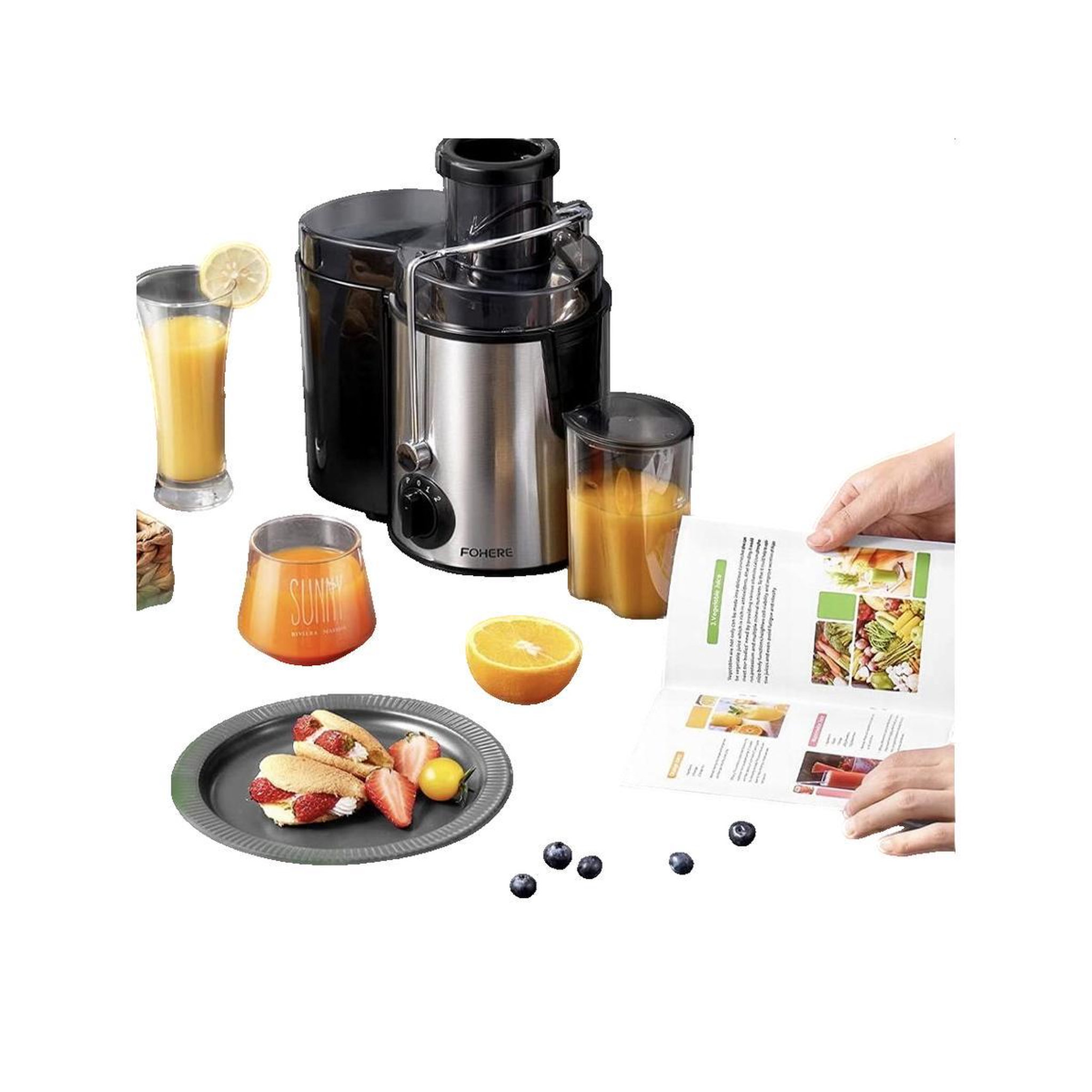 Voir la diapositive 2 : Forey Extracteur de jus Fohere Modèle 400W 3 vitesses Goulot 65mm Inox