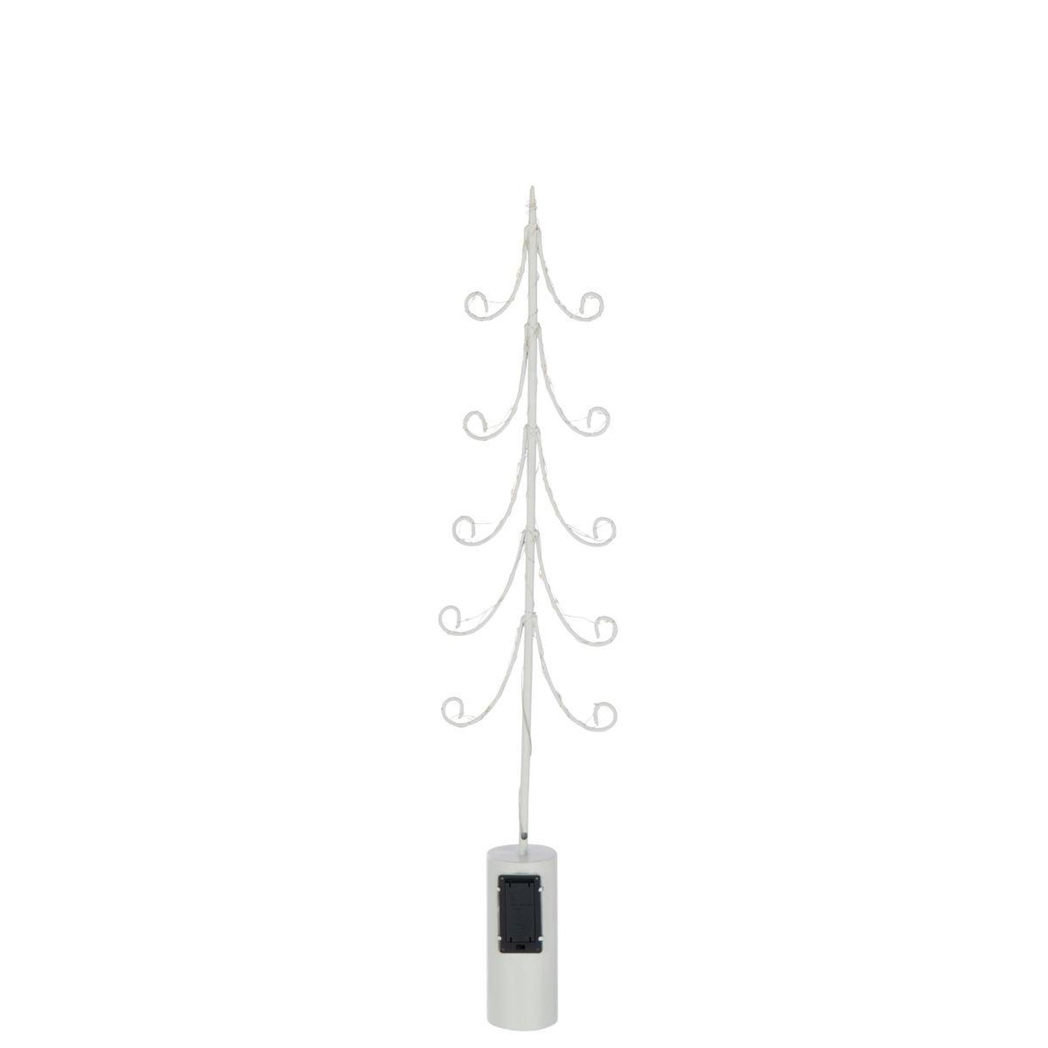 Voir la diapositive 3 : J-LINE Sapin à led en métal  cylindre  72cm blanc