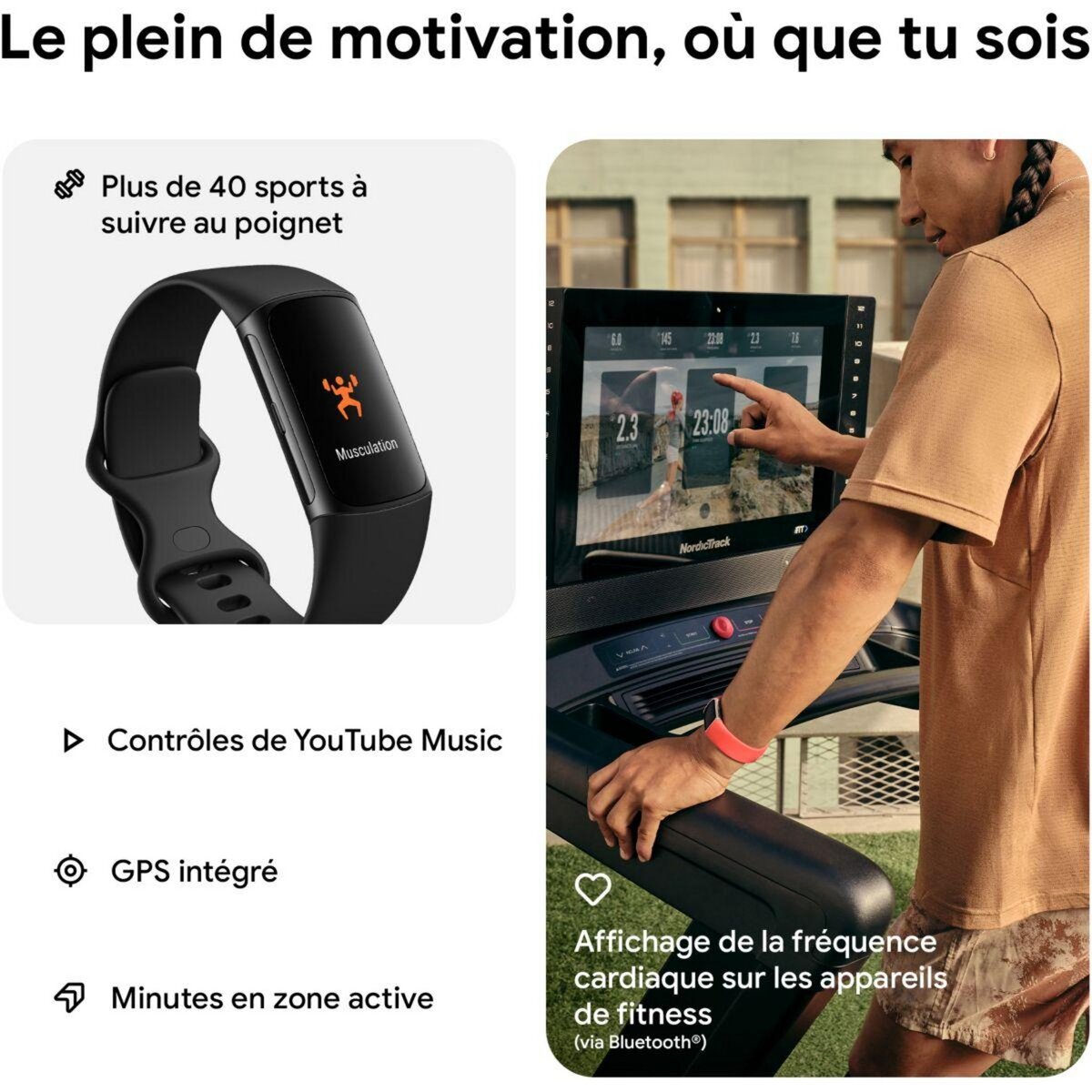 Fitbit Bracelet connecté Charge 6 Noir