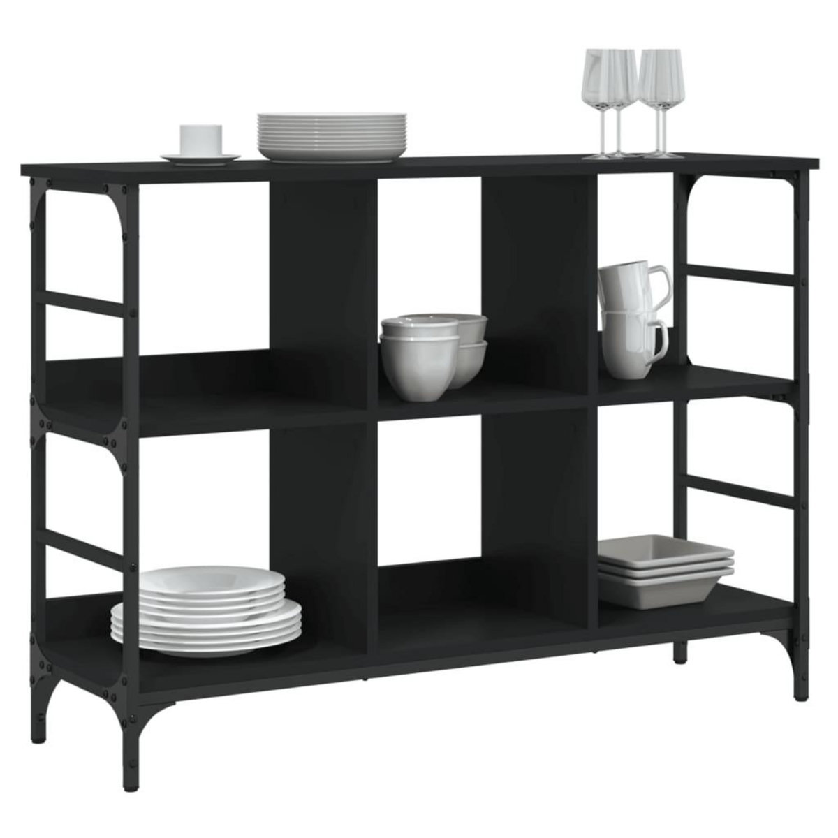 VIDAXL Buffet noir 102x32x73,5 cm bois d'ingenierie