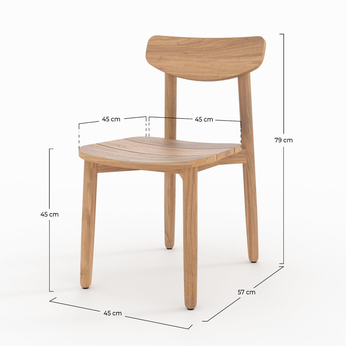 Rendez vous déco Lot de 2 chaises de jardin en bois de teck recyclé-Lufy