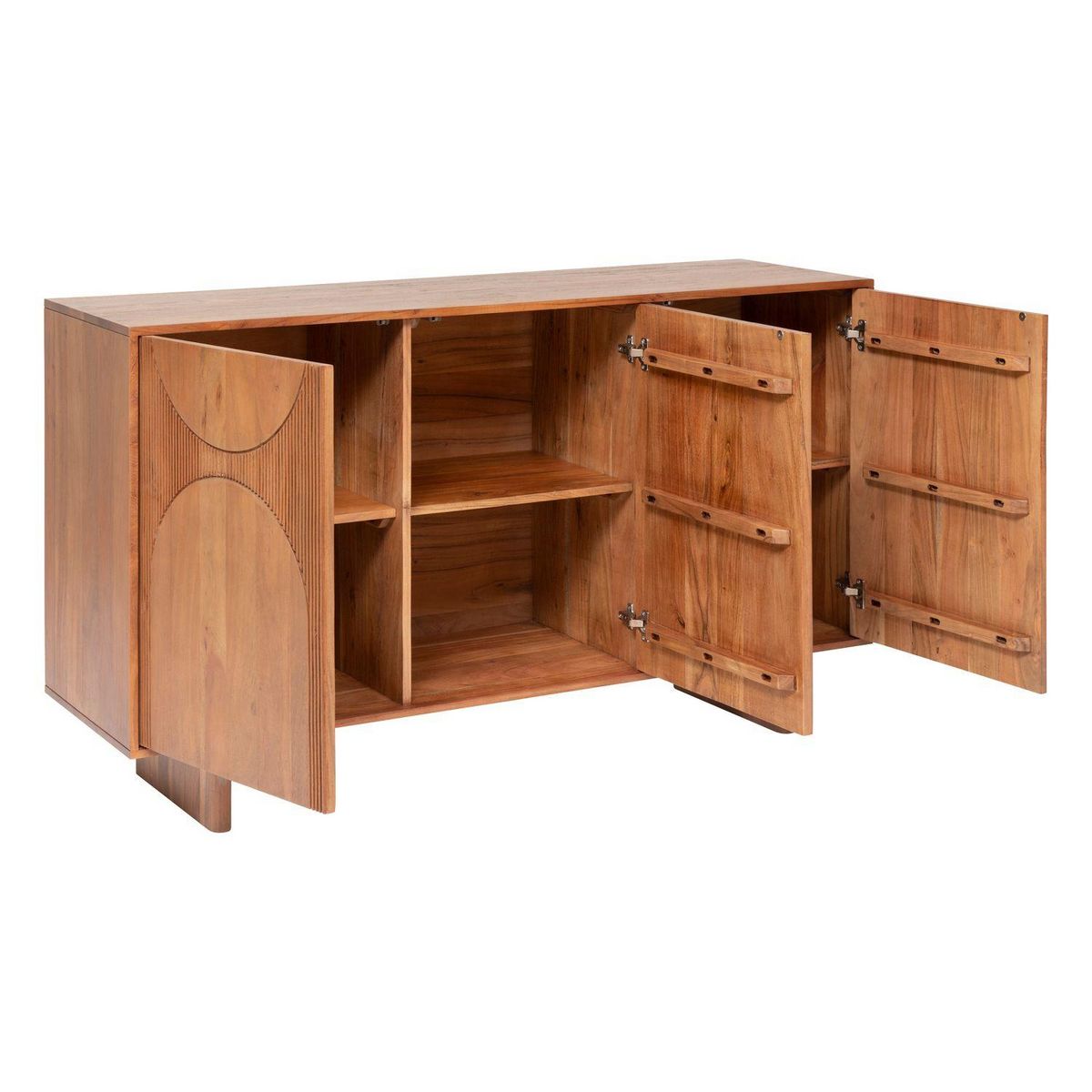 ATMOSPHERA Buffet 3 portes en bois massif NANDA - Marron