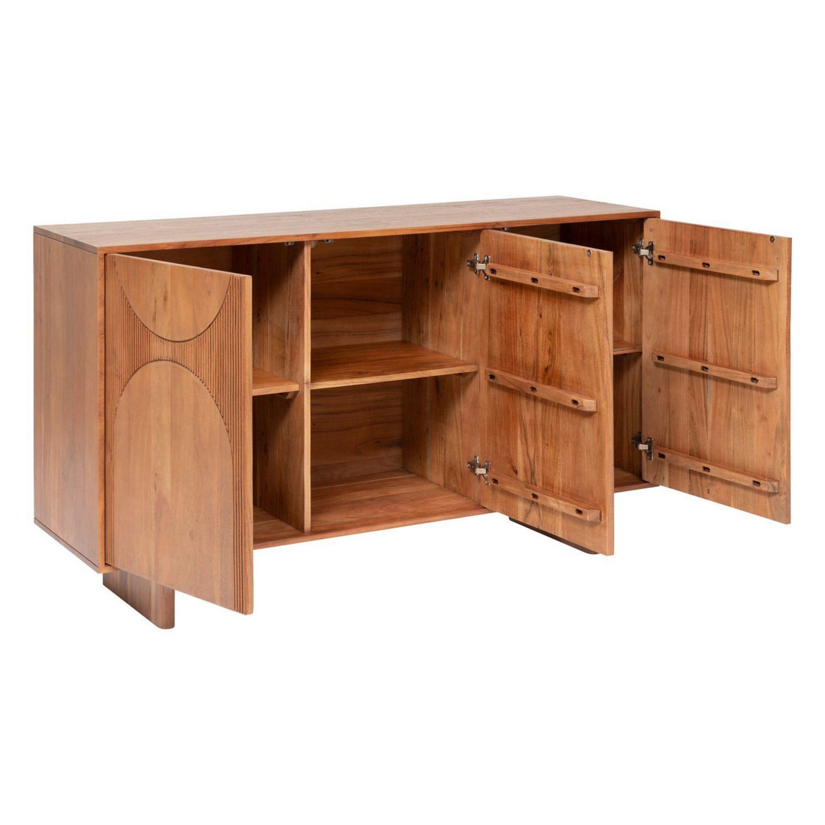 ATMOSPHERA Buffet 3 portes en bois massif NANDA - Marron