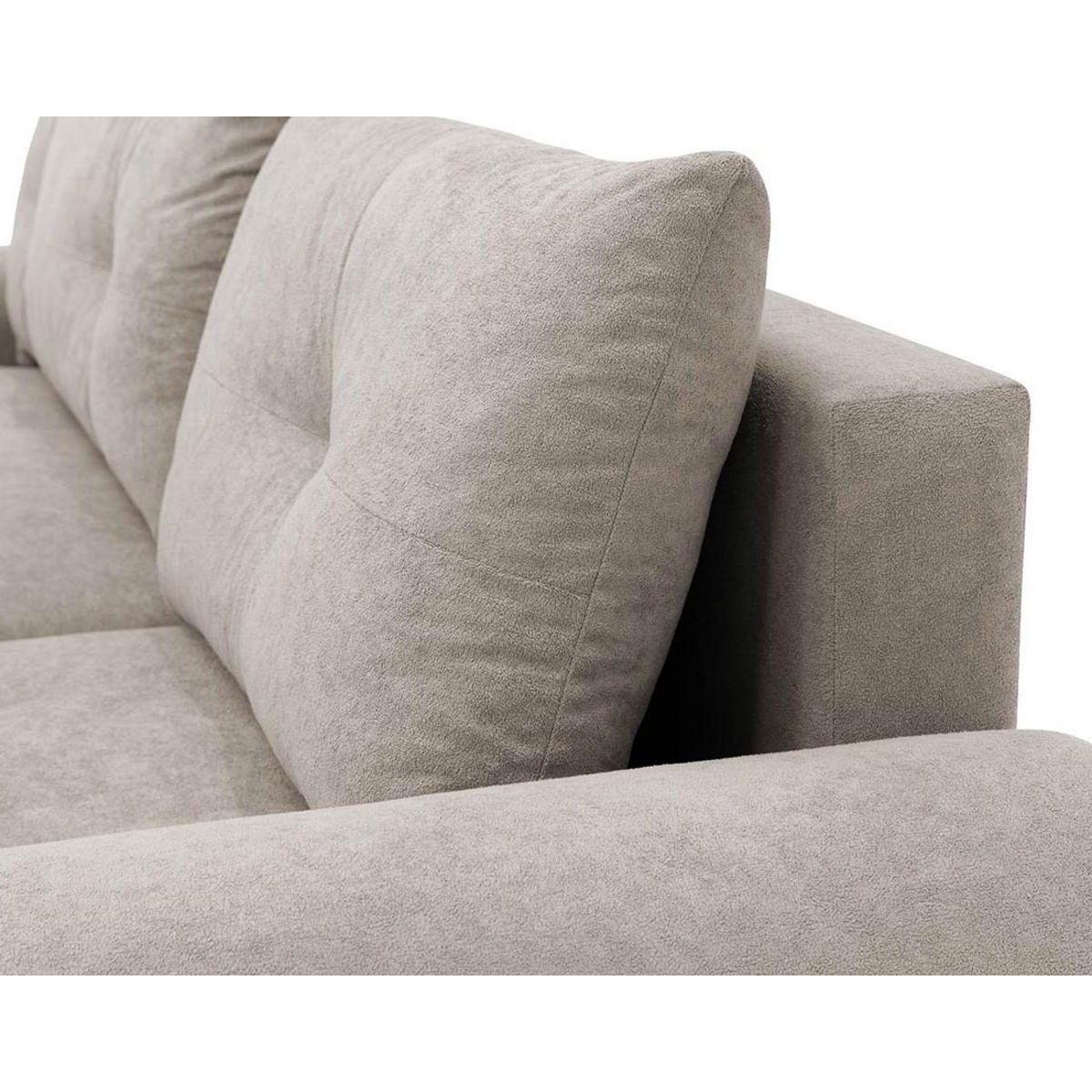 BEST MOBILIER Luzzio - canapé d'angle droit 4 places convertible avec coffre en tissu texturé