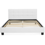 Voir la diapositive 3 : ID MARKET Lit double CHARLOTTE avec tête de lit et sommier 160 x 200 cm PVC blanc
