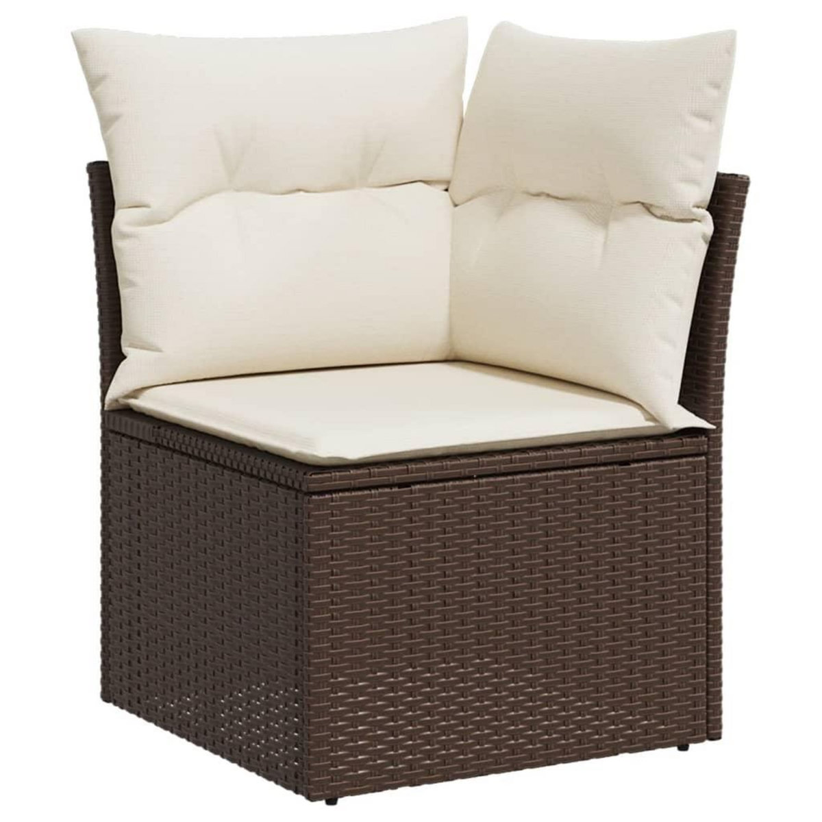 VIDAXL Salon de jardin avec coussins 13 pcs marron resine tressee