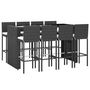 Voir la diapositive 3 : VIDAXL Ensemble de bar de jardin 9 pcs avec coussins noir poly rotin