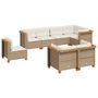 Voir la diapositive 2 : VIDAXL Salon de jardin avec coussins 8 pcs beige resine tressee