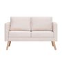 Voir la diapositive 3 : VIDAXL Canape a 2 places Tissu Creme
