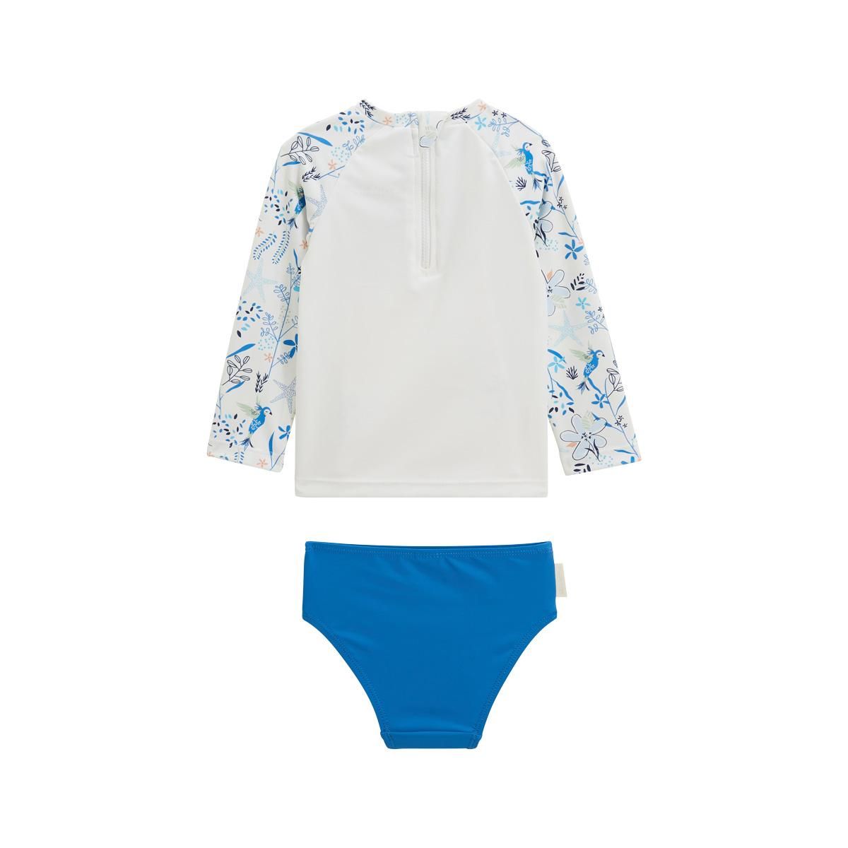 Petit Béguin Maillot de bain bébé 2 pièces t-shirt de protection UV & culotte Océan d'amour