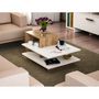 Voir la diapositive 3 : TOILINUX Table basse design scandinave Venüs - L. 85 x H. 43 cm - Marron noix