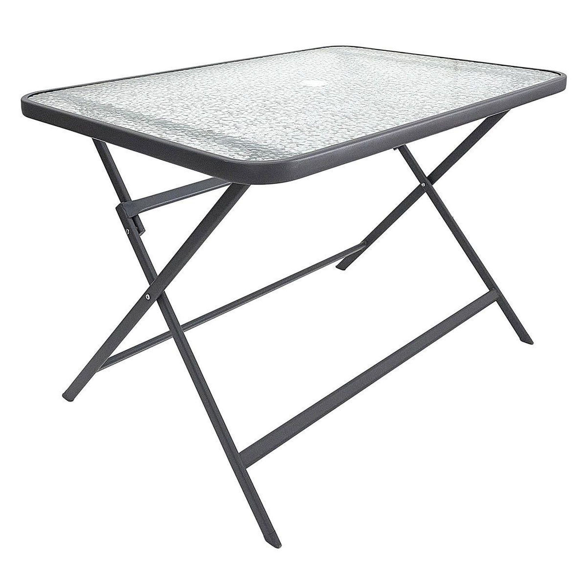 The Home Deco Factory Table de Jardin en Verre  Formentera  110cm Gris