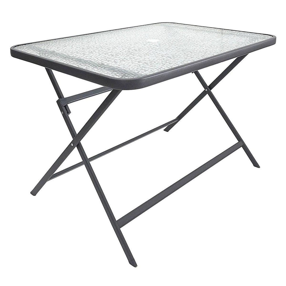 Paris Prix Table de Jardin en Verre  Formentera  110cm Gris