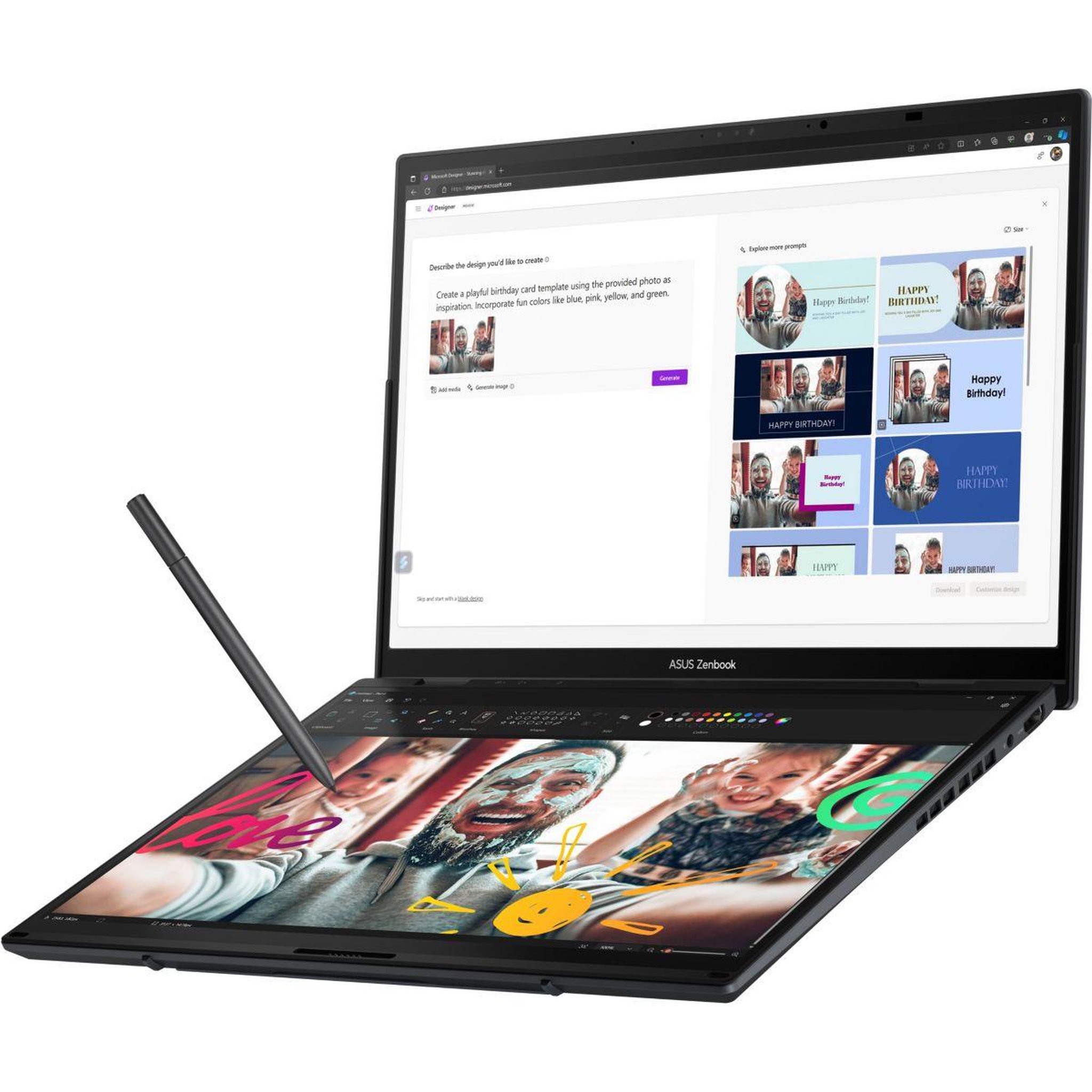 Voir la diapositive 3 : ASUS Ordinateur portable Zenbook Duo UX8406CA-DRQL190X Copilot+